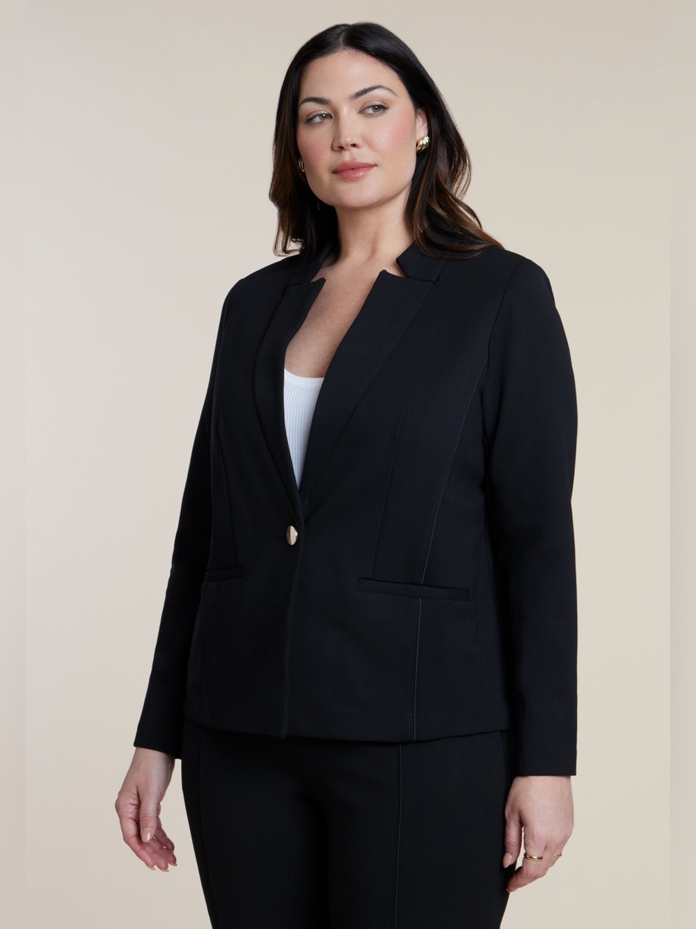 Eloquii Black The Ultimate Stretch One-Button Blazer